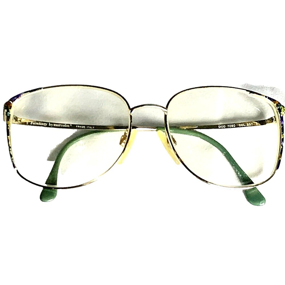 Fantasy by Marcolin Italy Vtg Eyeglasses Aviator Frames Purple Green MOD7080